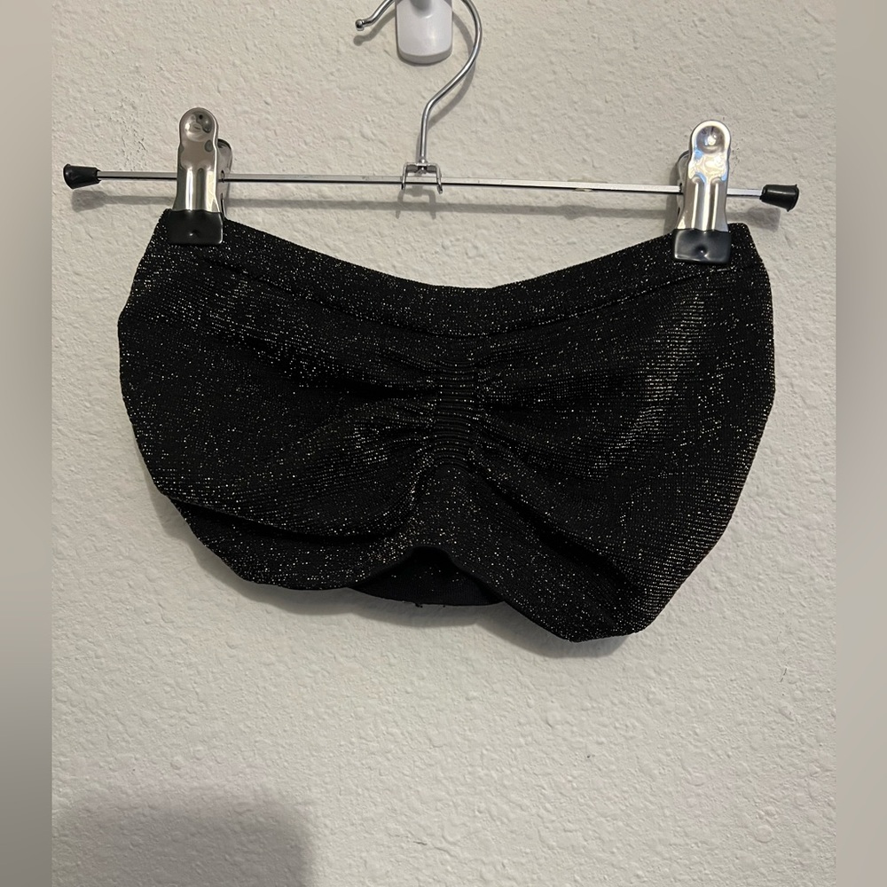 #938 Intimately Free People Gold Metallic Black Bandeau sz XS/S